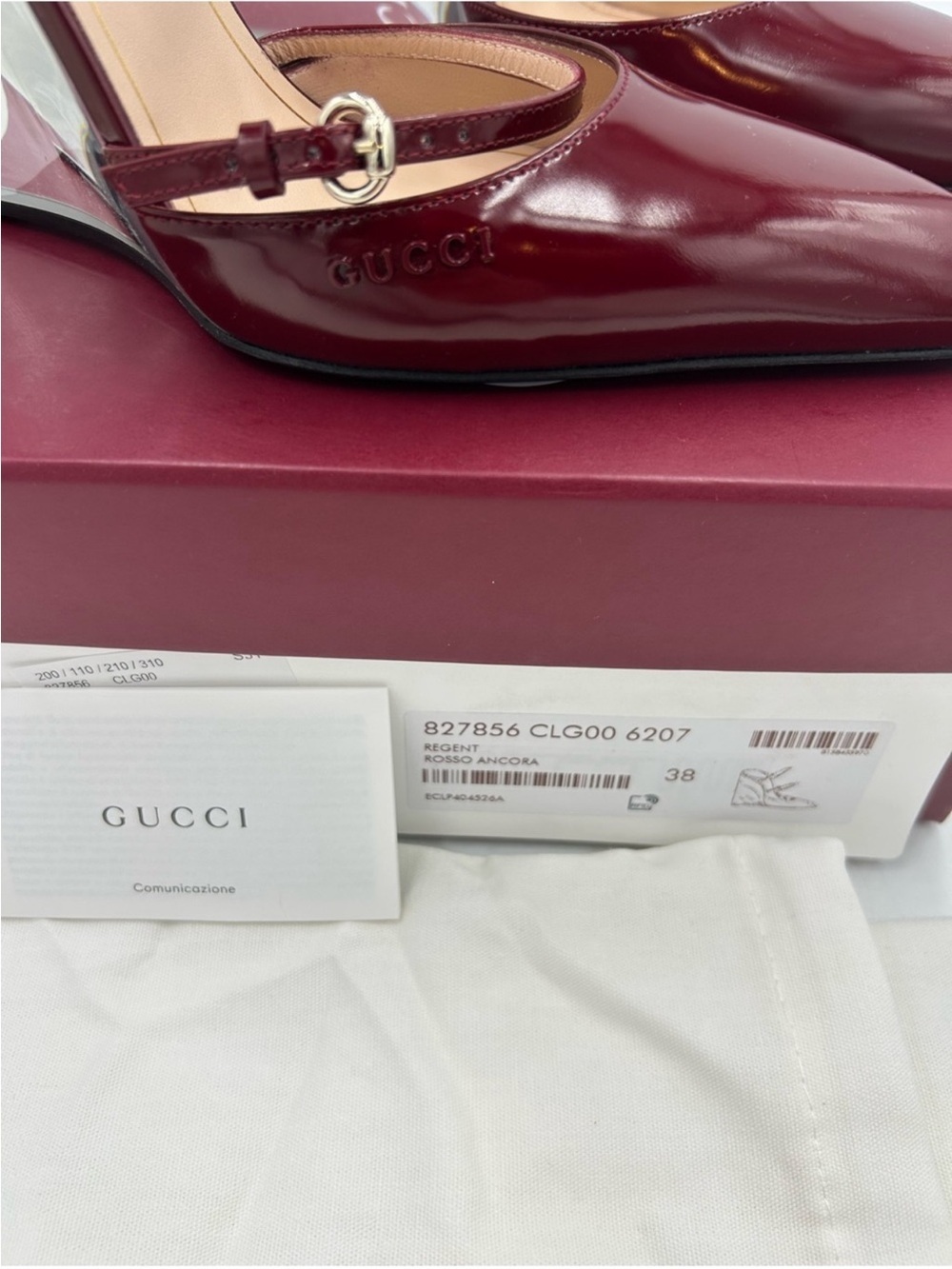 Women’s Gucci Rosso leather wedge mule size 38 made Italy - Picture 14 of 14